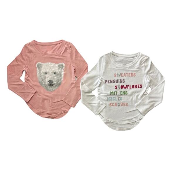 Member’s Mark Long Sleeve Holiday T-Shirt set of 2 – Little Girls Size 10/12 NEW - Picture 3 of 6